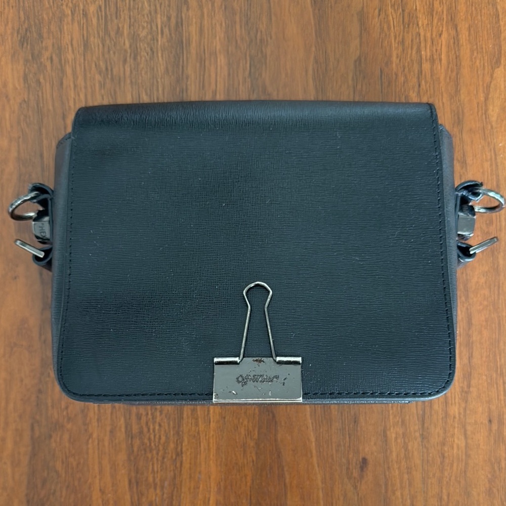 Black Crossbody Bag with Silver Accent